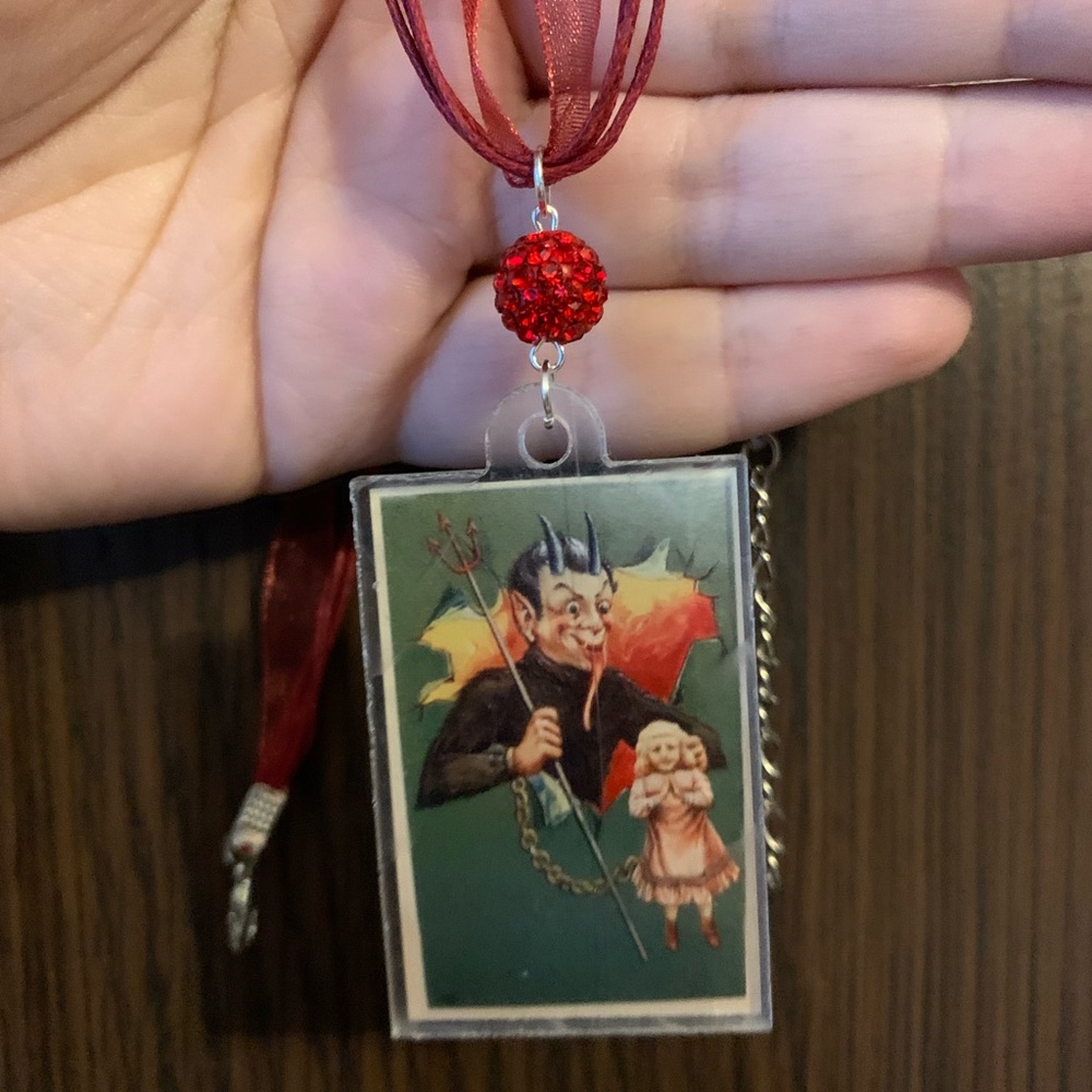 Krampus Necklace - Xmas Horror Jewelry - Krampusnacht Pendant - Alternative Xmas